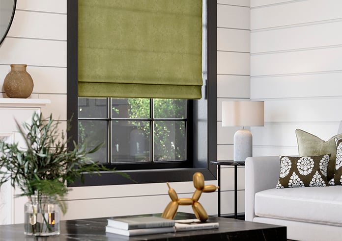 Faux Suede, Olive - Roman Blind - Image 5